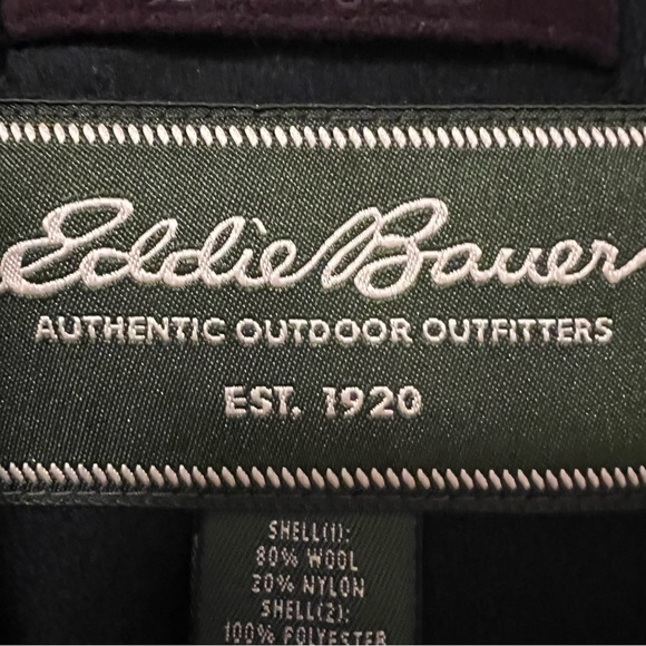 EDDIE BAUER Wool Blend Jacket Quilted Lined Navy Chore Jacket Workwear NWT - Picture 4 of 10